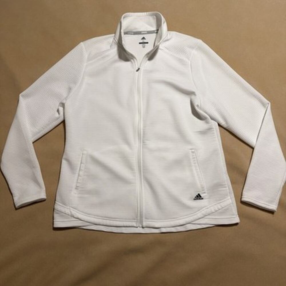 adidas Golf Women's White Full Zip Lightweight Track Jacket Polyester Size XL